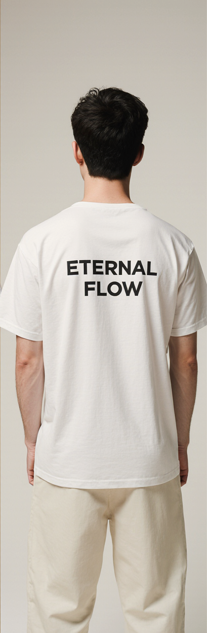 Oversized White T-Shirt "Eternal Flow" – Infinity Graphic Luxury Streetwear Tee