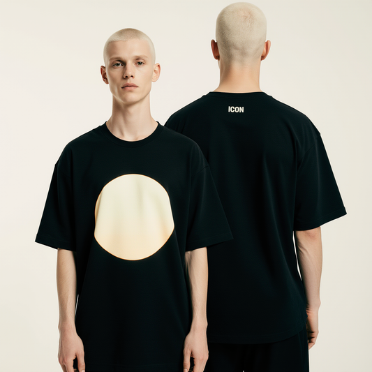 Men’s Oversized Black T-Shirt – “ICON” Minimalist Streetwear Tee