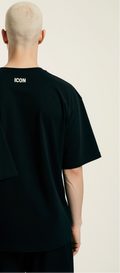Men’s Oversized Black T-Shirt – “ICON” Minimalist Streetwear Tee