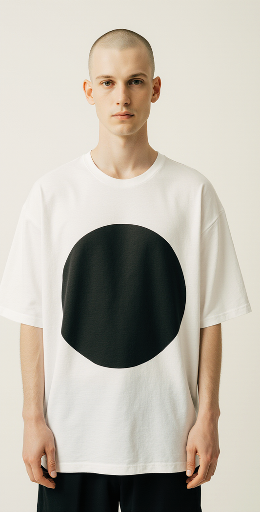 Men’s Oversized White T-Shirt – “SILENCE” Minimalist Luxury Streetwear Tee