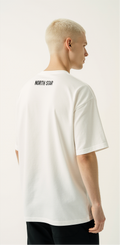 Men’s Oversized White T-Shirt – “NORTH STAR” Minimalist Streetwear Tee
