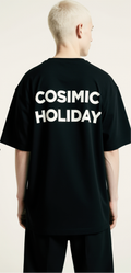 Cosmic Holiday Oversized Christmas T-Shirt – Limited Edition Fireplace & Galaxy Graphic Streetwear Tee