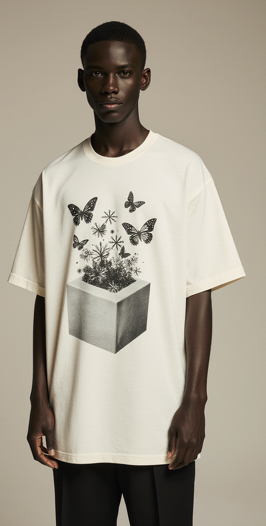 Open Wonder Oversized Graphic T-Shirt – Limited Edition Butterfly Box Streetwear Tee