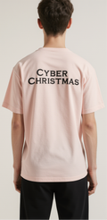 Cyber Christmas Oversized Holiday T-Shirt – Futuristic Santa Sleigh Graphic Streetwear Tee