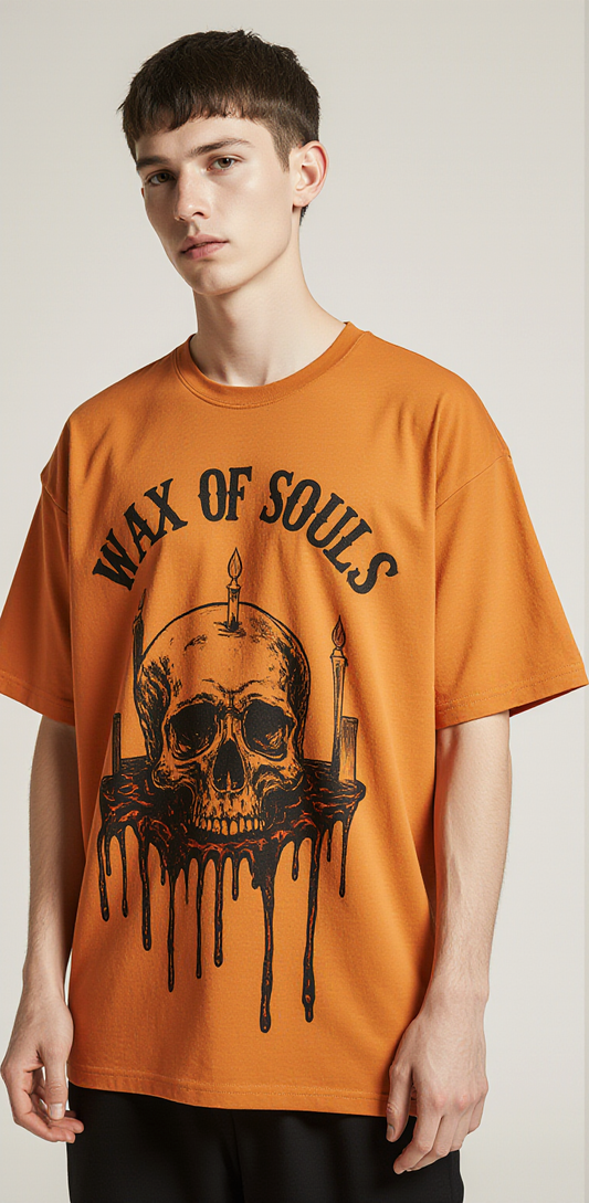 Wax of Souls Oversized Halloween T-Shirt – Limited Edition Skull Candle Drip Streetwear Tee