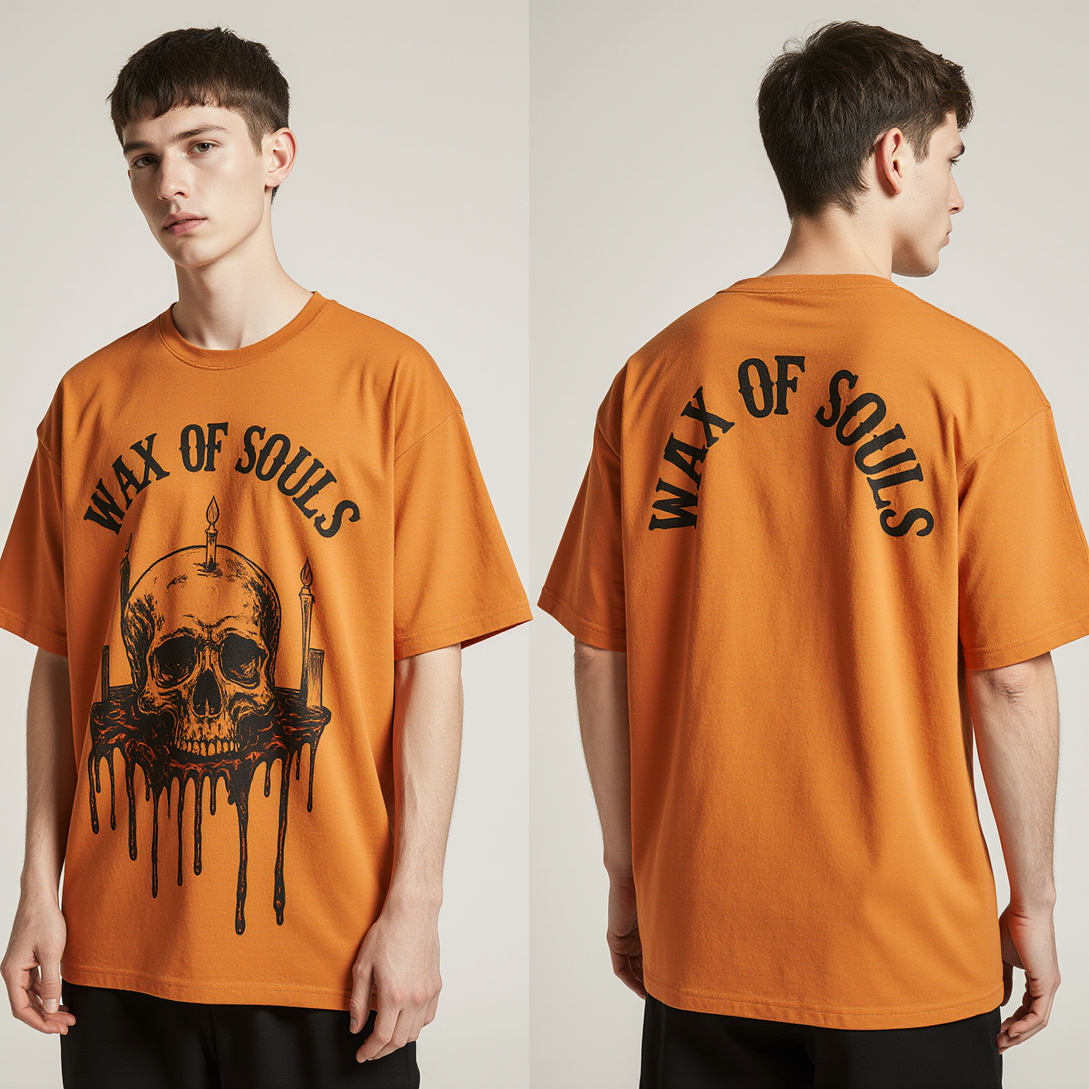 Wax of Souls Oversized Halloween T-Shirt – Limited Edition Skull Candle Drip Streetwear Tee