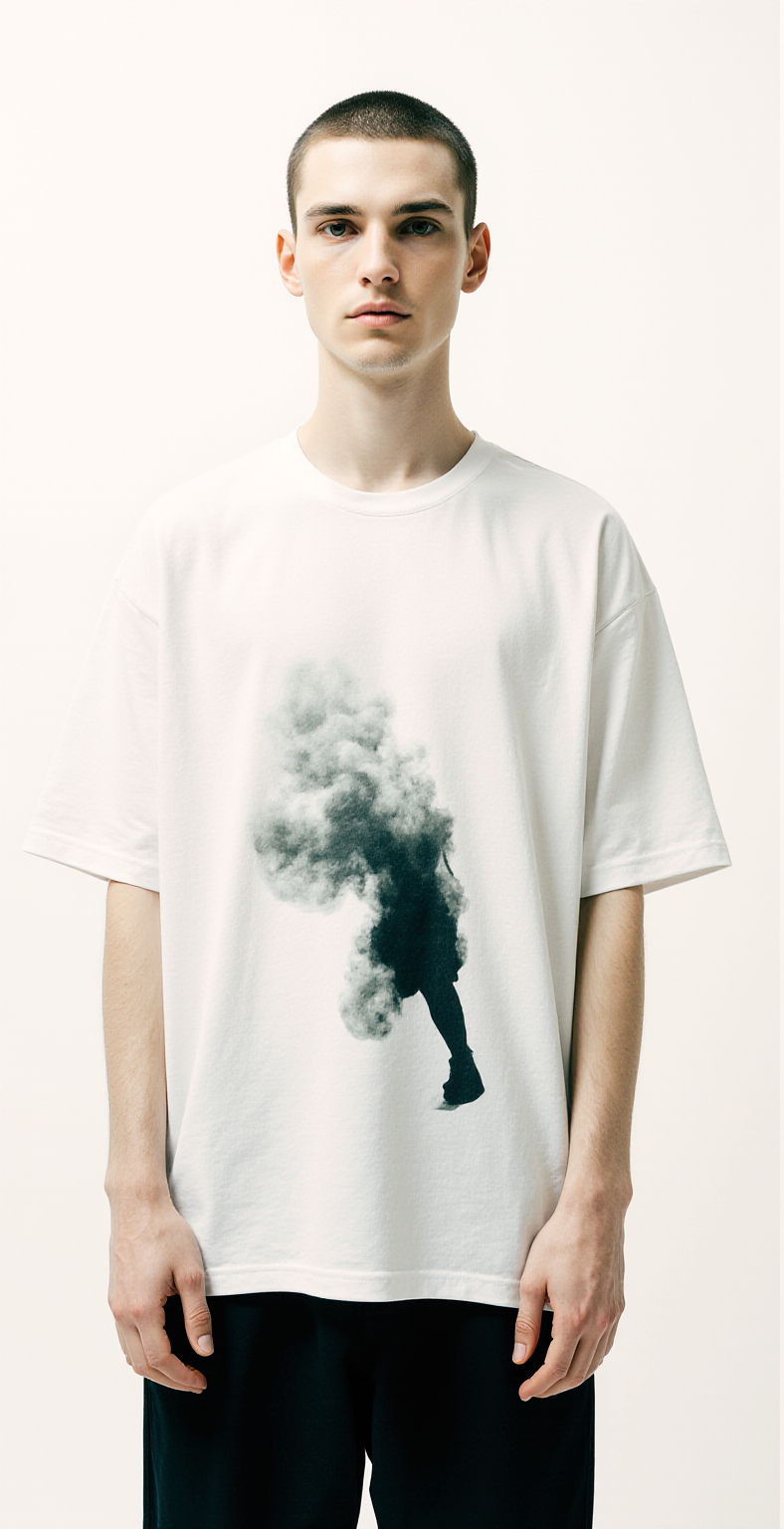 Vanishing Oversized Graphic T-Shirt – Limited Edition Smoke Figure Streetwear Tee