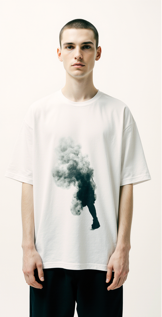 Vanishing Oversized Graphic T-Shirt – Limited Edition Smoke Figure Streetwear Tee