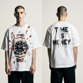 Oversized TIME IS MONEY T-Shirt – Streetwear Luxury Graphic Tee | Money & Watch Oversized Shirt
