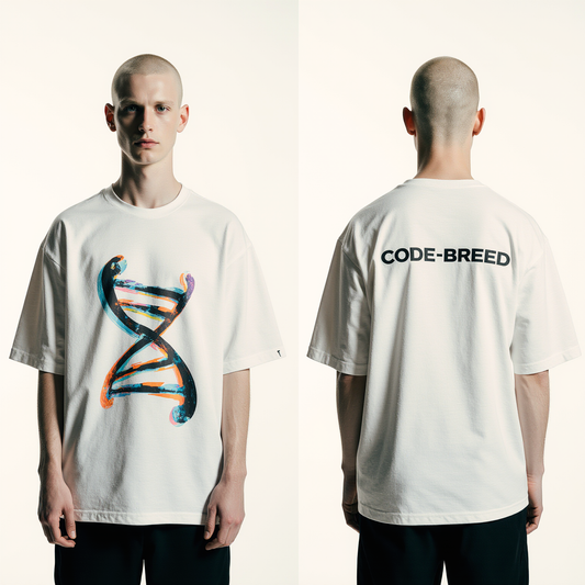 Oversized Code-Breed DNA T-Shirt – Streetwear Graphic Tee | Unisex Urban Oversized Shirt