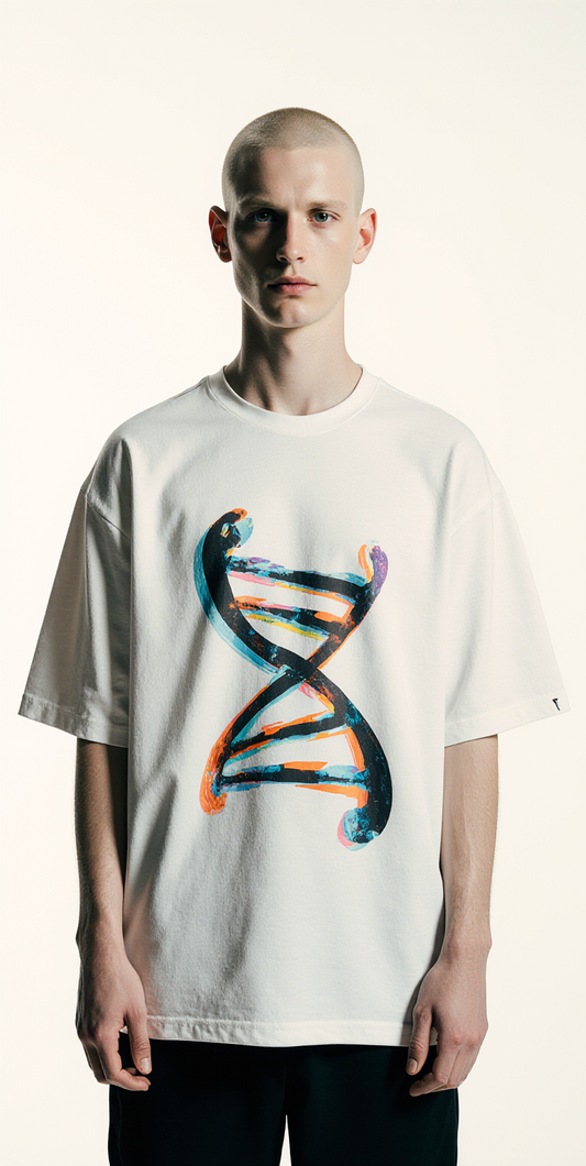 Oversized Code-Breed DNA T-Shirt – Streetwear Graphic Tee | Unisex Urban Oversized Shirt