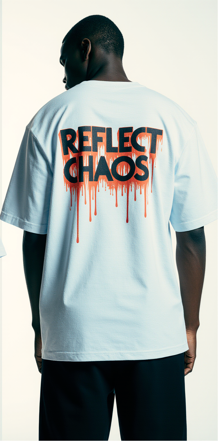 Oversized Reflect Chaos T-Shirt – Broken Mirror Graphic Streetwear Tee | Unisex Urban Oversized Shirt