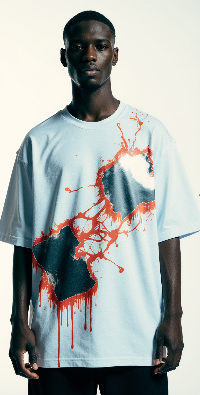 Oversized Reflect Chaos T-Shirt – Broken Mirror Graphic Streetwear Tee | Unisex Urban Oversized Shirt