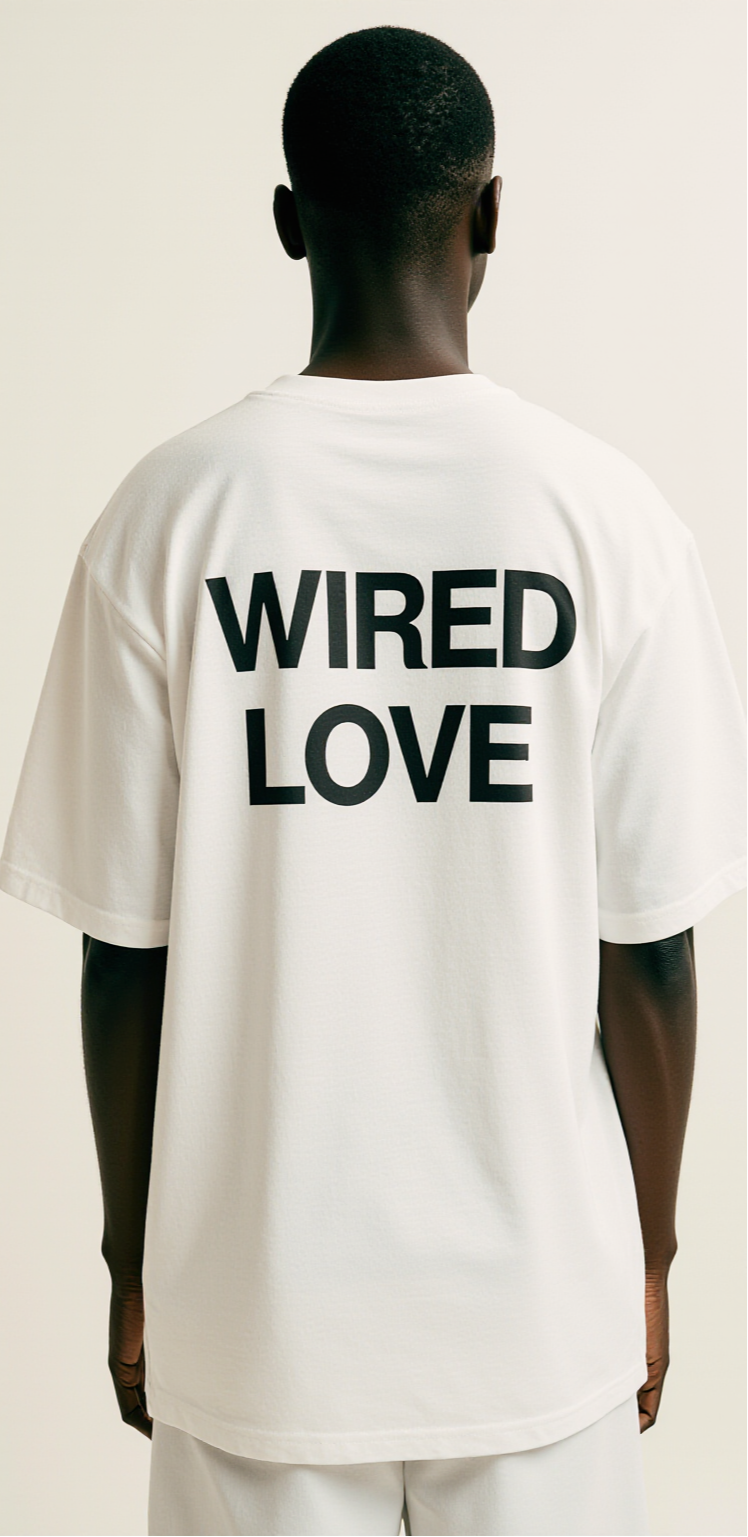 Oversized “Wired Love” T-Shirt – Cyberpunk Rose Graphic Tee | Futuristic Streetwear