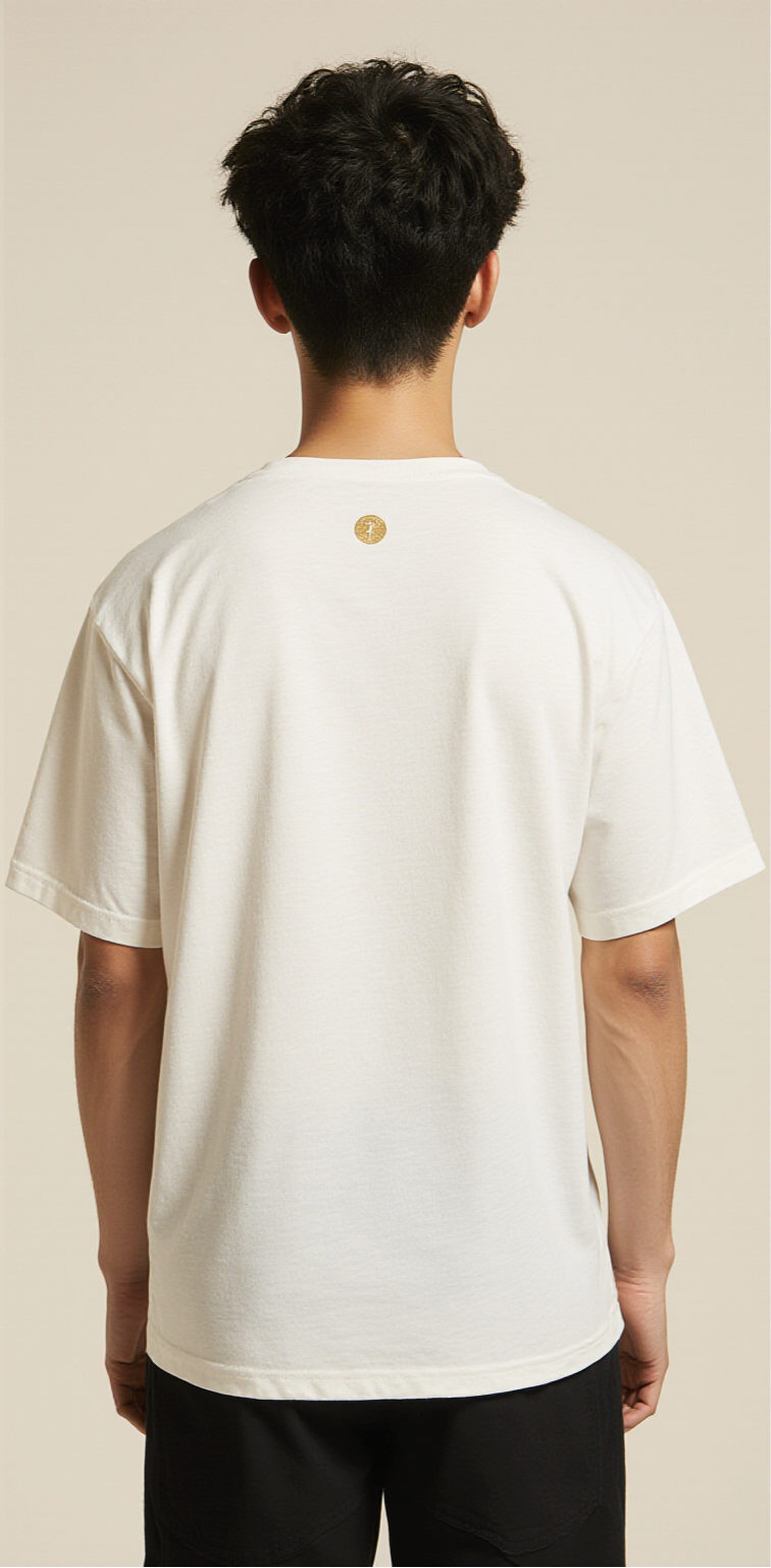 Men’s Oversized White T-Shirt – “GOLD STANDARD” Premium Streetwear Tee