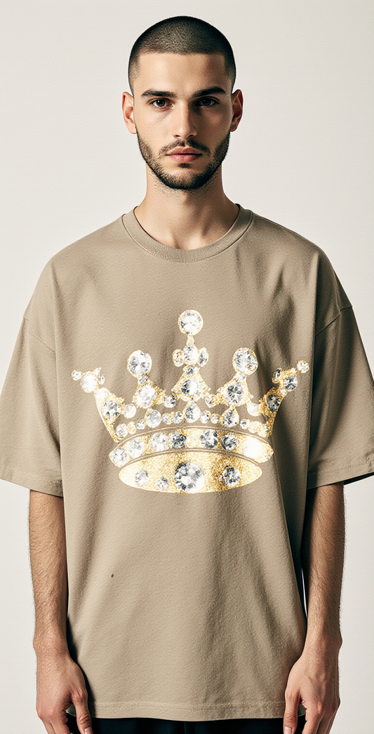 Oversized Crown T-Shirt – Wear Your Wealth Streetwear Tee | Luxury Urban Fashion