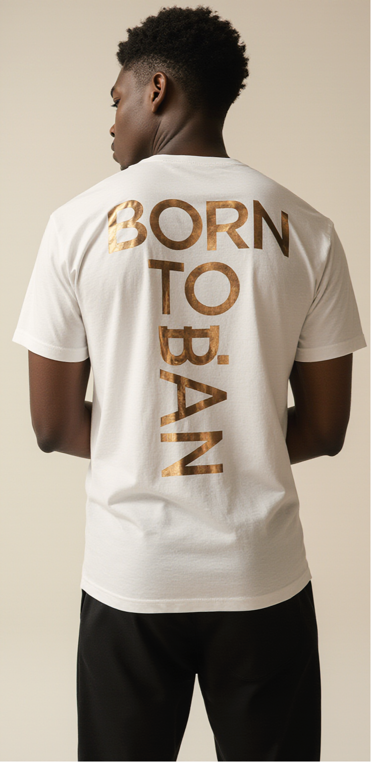 Oversized Streetwear T-Shirt "Born to Burn" – White Graphic Tee with Melting Candle Flame Print