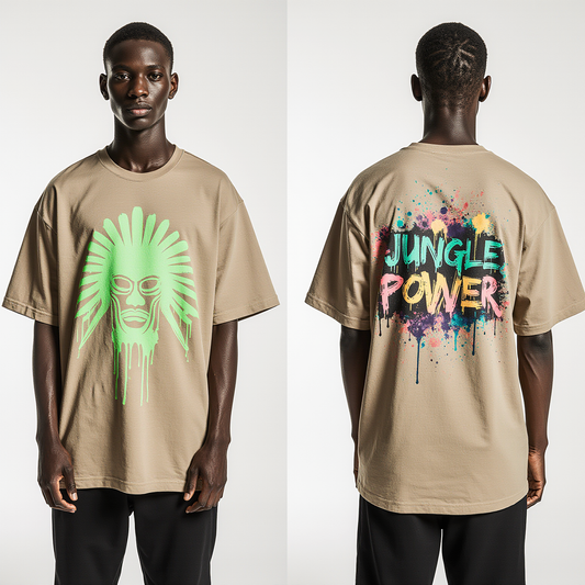 Oversized Streetwear T-Shirt – Jungle Power Graphic Tee | Urban Tribal Unisex Fashion