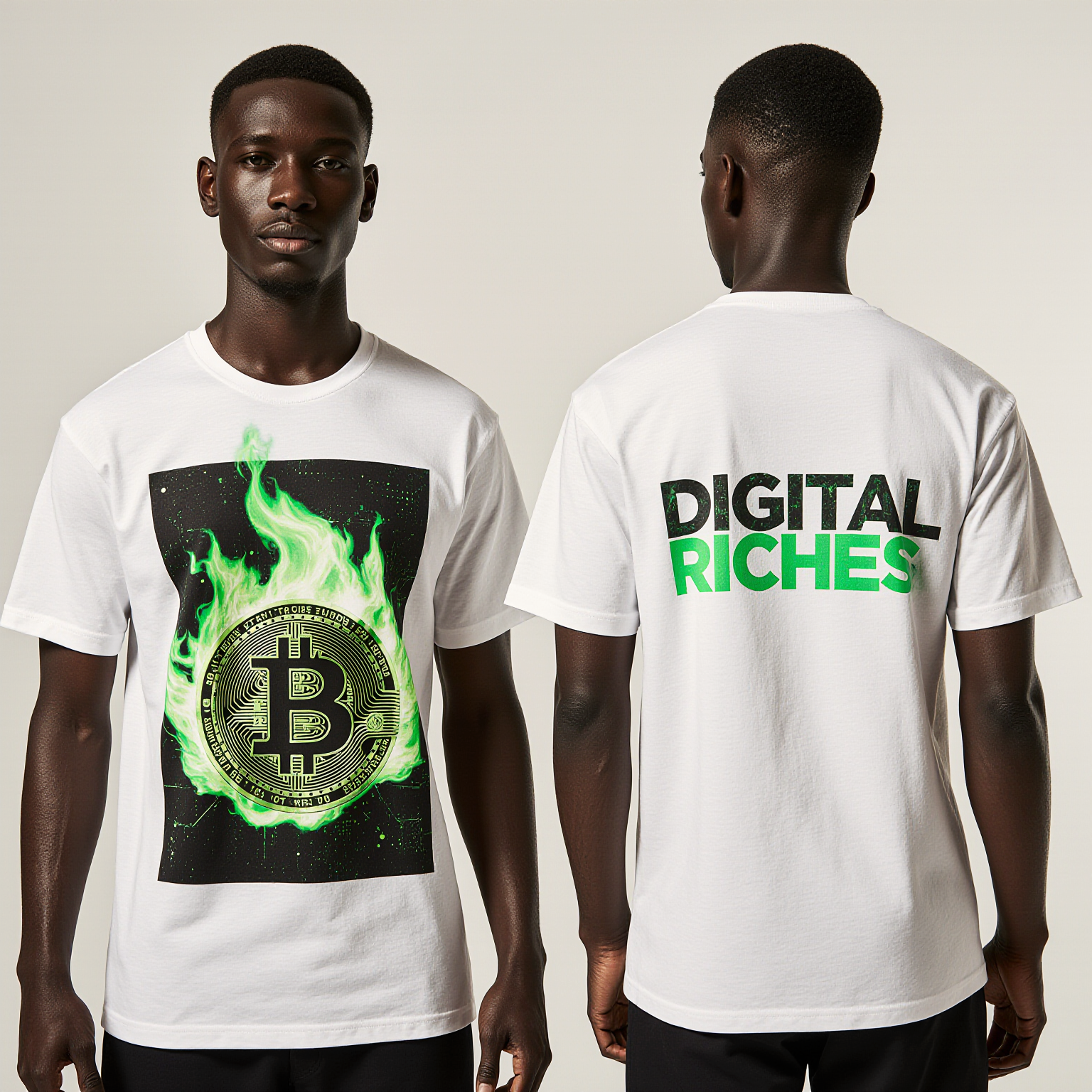 Oversized Bitcoin T-Shirt – Digital Riches Crypto Streetwear Tee | Urban Fashion