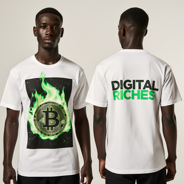 Oversized Bitcoin T-Shirt – Digital Riches Crypto Streetwear Tee | Urban Fashion