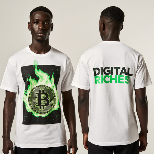Oversized Bitcoin T-Shirt – Digital Riches Crypto Streetwear Tee | Urban Fashion