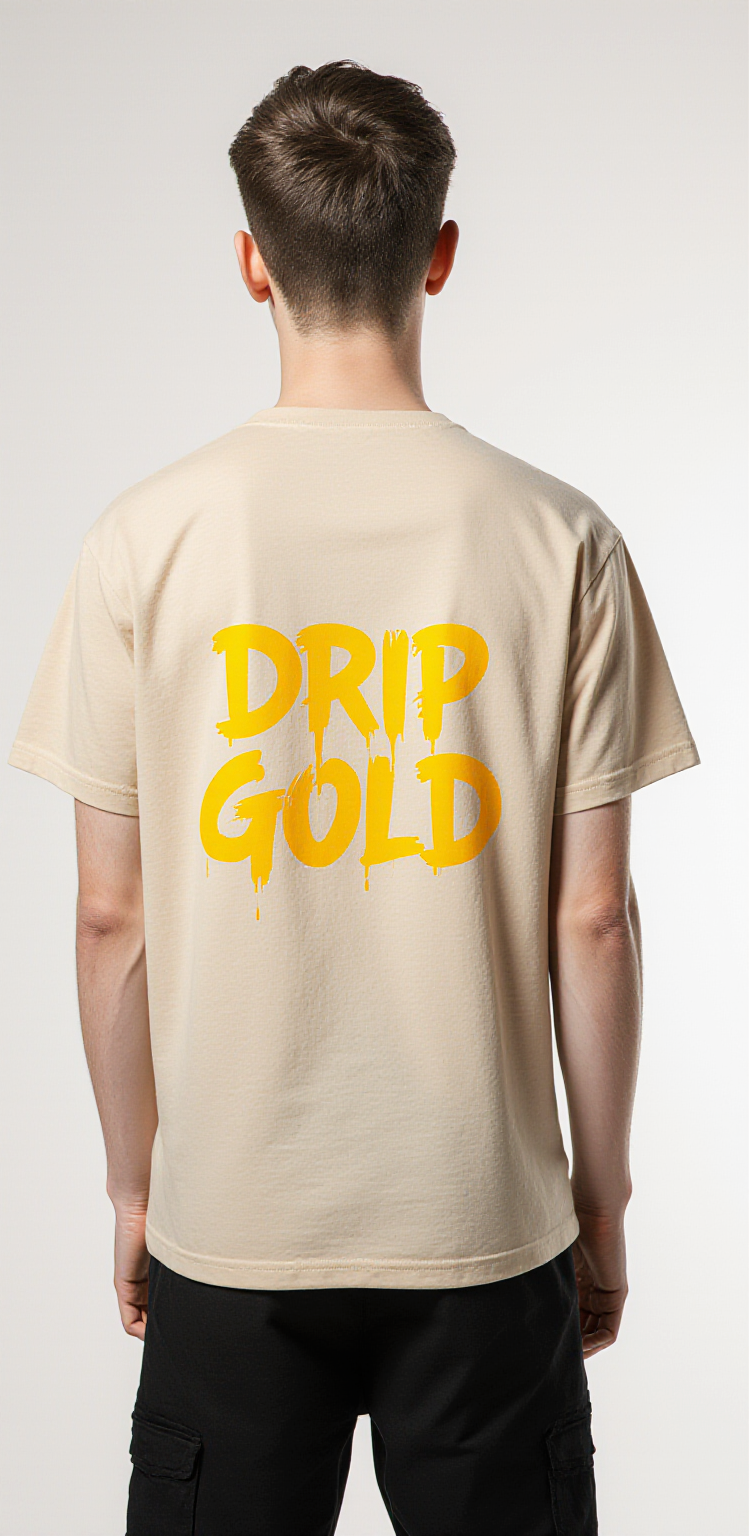 Oversized Streetwear T-Shirt – Drip Gold Graphic Tee | Luxury Urban Fashion