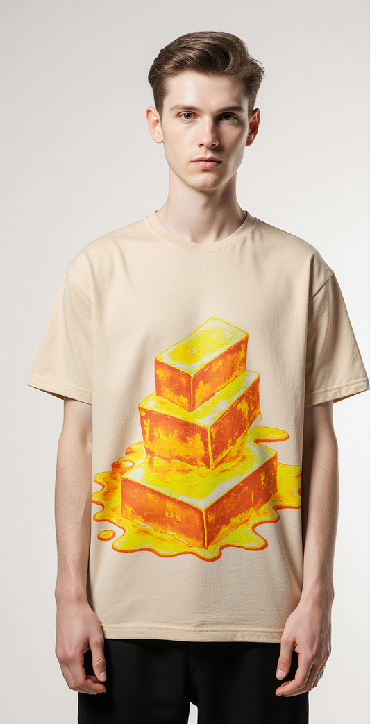 Oversized Streetwear T-Shirt – Drip Gold Graphic Tee | Luxury Urban Fashion