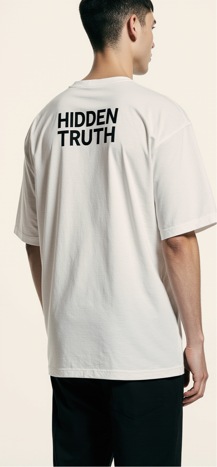 Oversized Streetwear T-Shirt – Hidden Truth Cracked Face Graphic | Minimalist Urban Fashion Tee