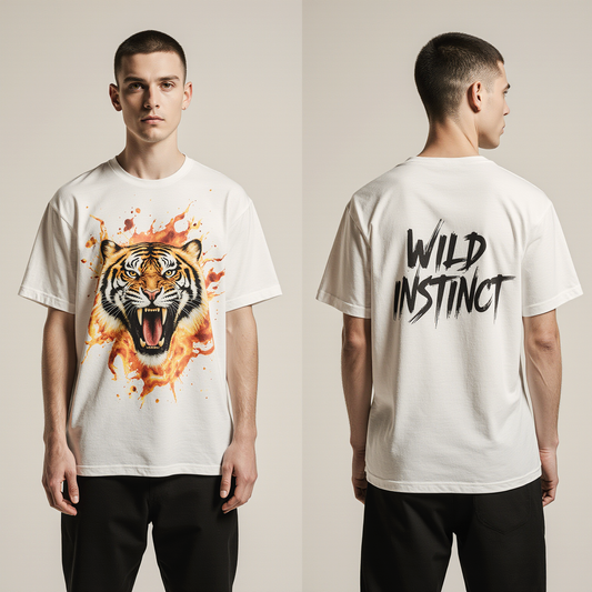 Oversized Streetwear T-Shirt – Wild Instinct Tiger Graphic | Urban Jungle Fashion Tee