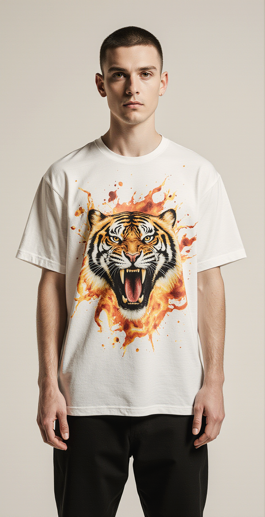 Oversized Streetwear T-Shirt – Wild Instinct Tiger Graphic | Urban Jungle Fashion Tee