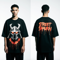 Oversized Street Samurai T-Shirt – Japanese Samurai Graphic Tee | Urban Streetwear Black Oversized Shirt