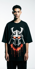 Oversized Street Samurai T-Shirt – Japanese Samurai Graphic Tee | Urban Streetwear Black Oversized Shirt
