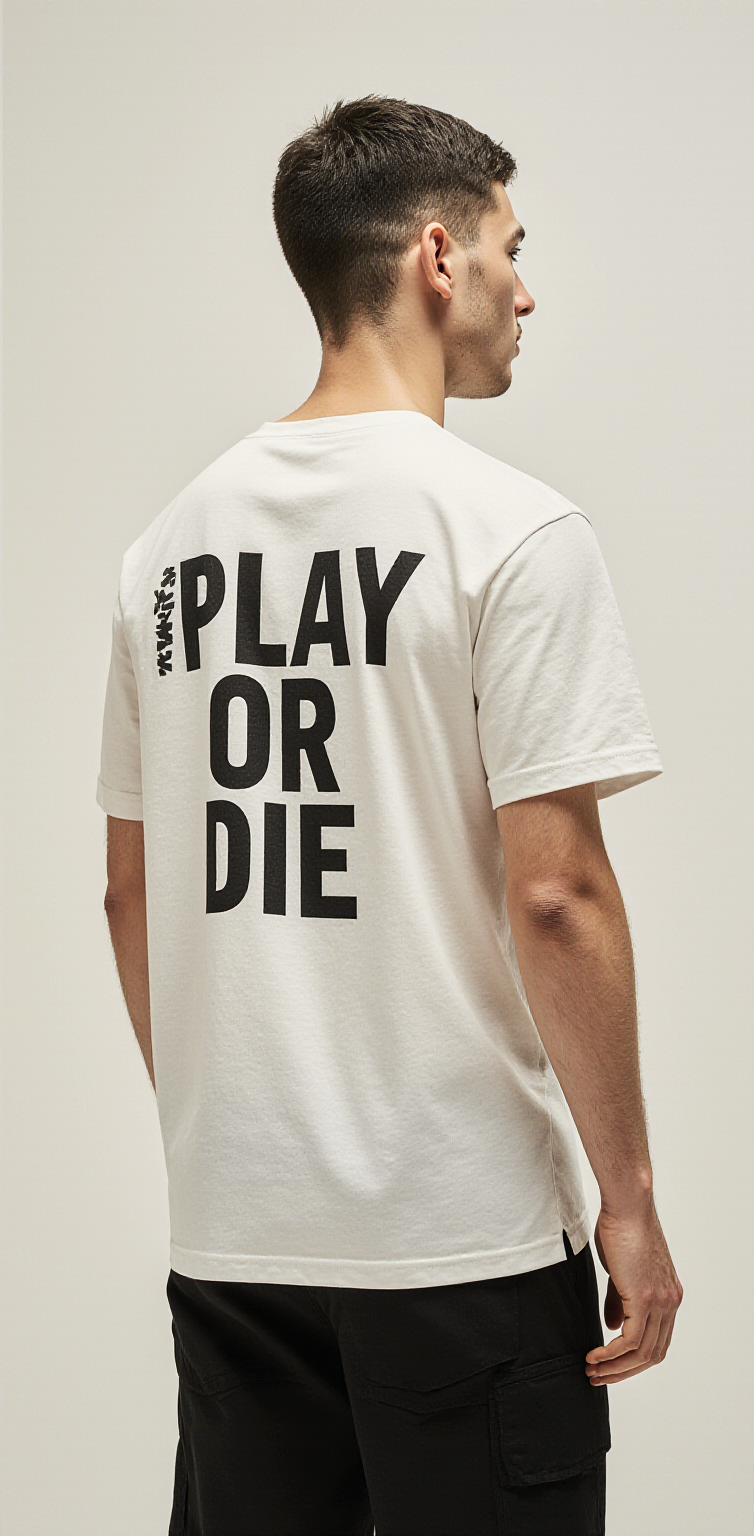 Oversized Streetwear T-Shirt – Play or Die Dice Graphic | Flame Casino Urban Tee