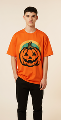 Pumpkin Halloween T-Shirt | Orange Oversized Jack-O’-Lantern Graphic Tee for Men & Women | Spooky Streetwear Fashion