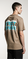 Street Reindeer T-Shirt – Oversized Brown Graphic Christmas Reindeer Tee | Urban Streetwear Holiday Shirt