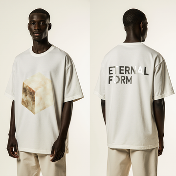 Oversized Streetwear T-Shirt "Eternal Form" – Minimalist Cube Graphic Tee