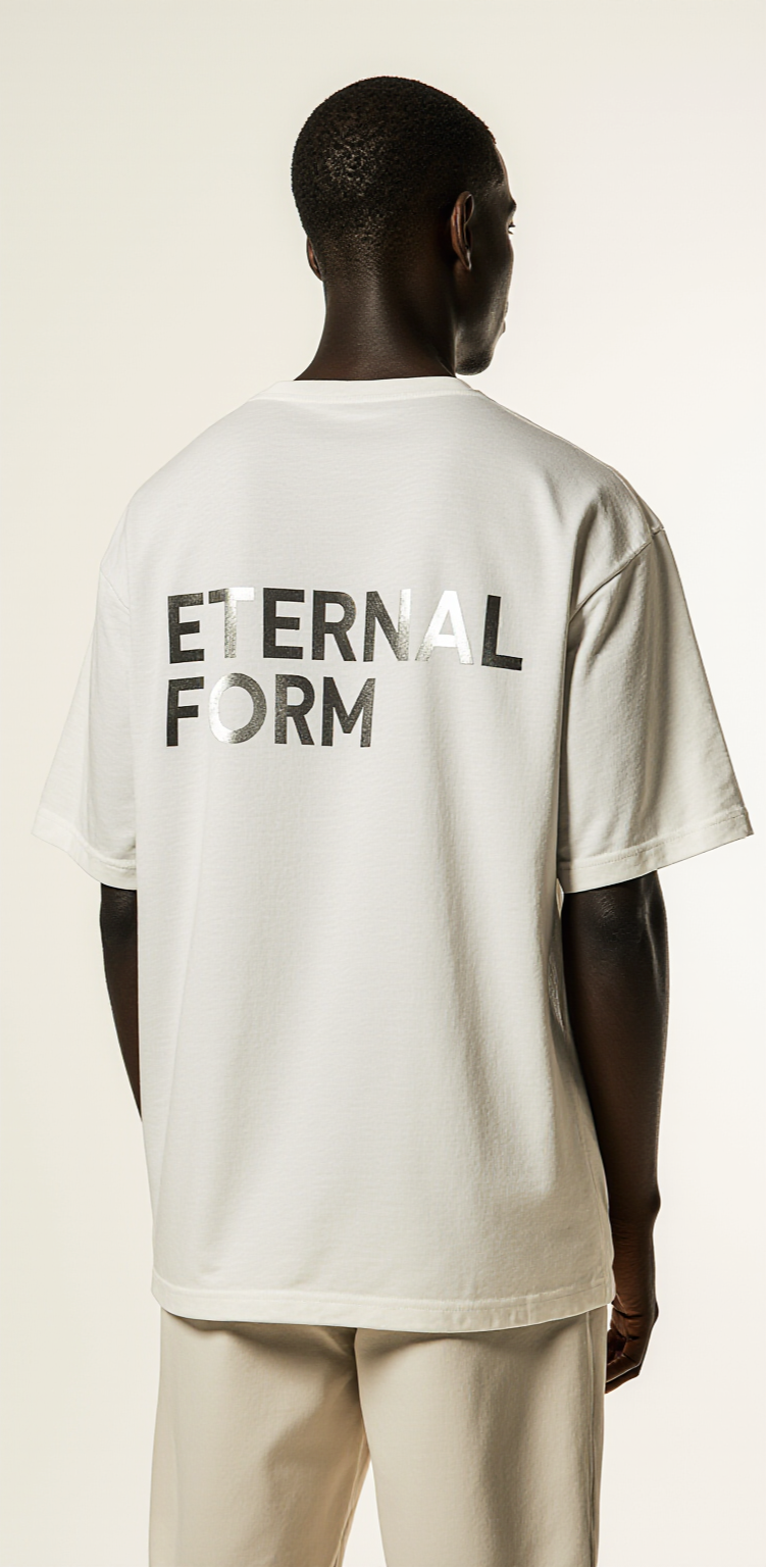 Oversized Streetwear T-Shirt "Eternal Form" – Minimalist Cube Graphic Tee
