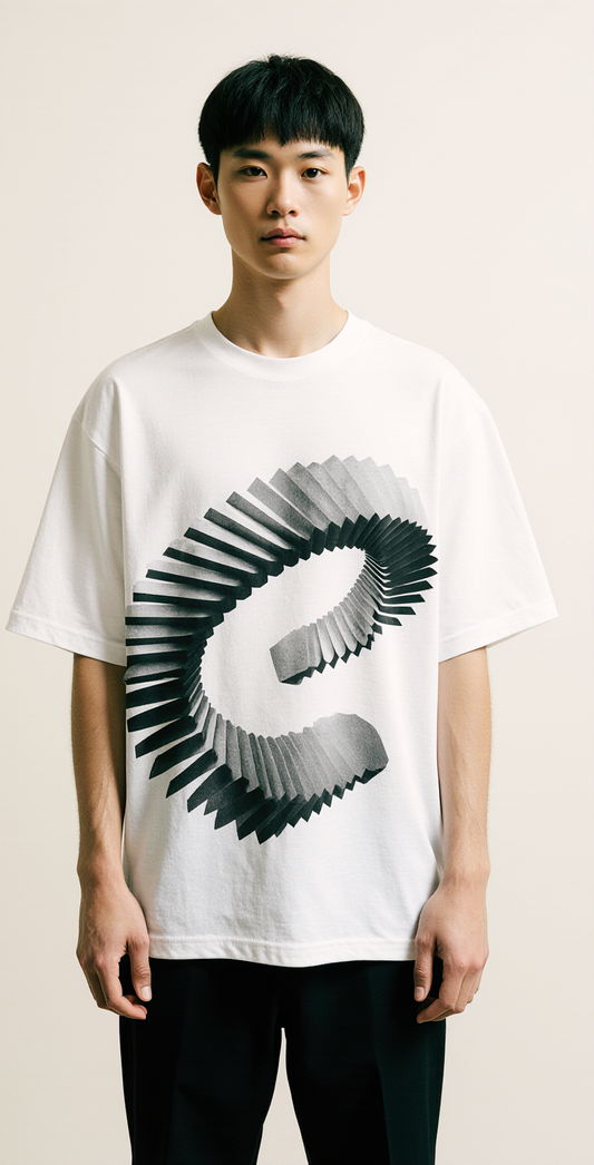 Oversized Streetwear T-Shirt "No Limits" – Modern Graphic Tee with 3D Spiral Print