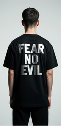 Fear No Evil Oversized T-Shirt | Grim Reaper Graphic Tee for Men & Women | Gothic Streetwear Fashion Black Tee