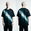 Oversized Streetwear T-Shirt – Galaxy Milky Way Graphic | Black Cosmic Fashion Tee