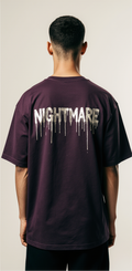 Nightmare Oversized T-Shirt | Haunted Mansion Graphic Tee for Men & Women | Gothic Horror Streetwear Purple Shirt