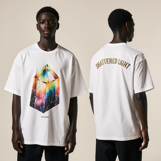 Oversized Streetwear T-Shirt "Shattered Light" – Abstract Prism Graphic Tee | Urban Fashion for Men