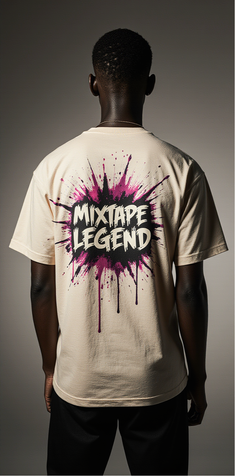 Oversized Mixtape Legend Graphic T-Shirt – Vintage Cassette Fire Streetwear Tee