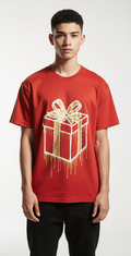 Oversized Holiday Hustle Christmas T-Shirt – Red Graphic Streetwear Tee | Urban Xmas Fashion