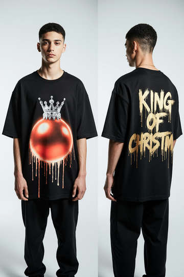 Oversized King of Christmas T-Shirt – Streetwear Holiday Graphic Tee | Urban Fashion