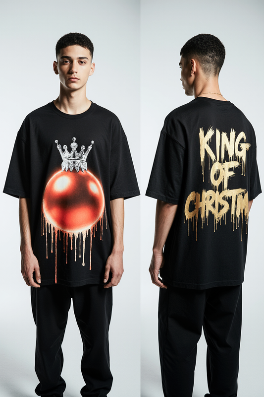 Oversized King of Christmas T-Shirt – Streetwear Holiday Graphic Tee | Urban Fashion