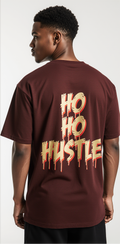 Oversized Santa Graphic T-Shirt – Ho Ho Hustle Christmas Streetwear Tee | Holiday Urban Fashion