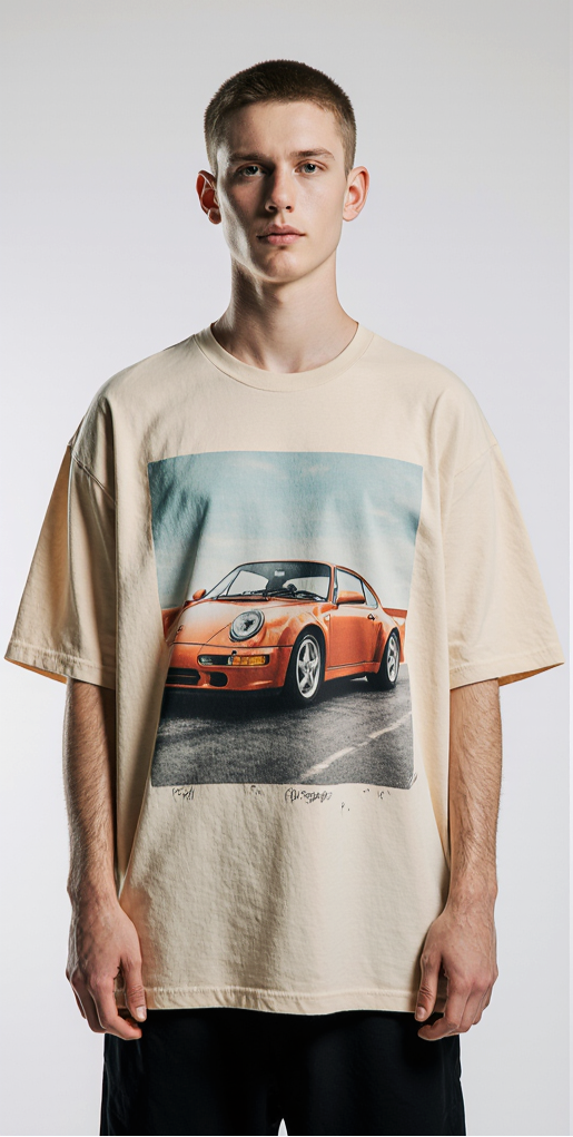 Dream Chaser Oversized Graphic T-Shirt – Vintage Sports Car Print & Streetwear Back Design | Unisex