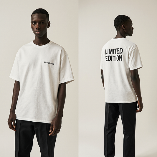 Luxury Streetwear T-Shirt – Maison Privé Limited Edition | Minimalist White Oversized Tee