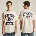 New York State Athletic Graphic T-Shirt – Vintage College Style for Men